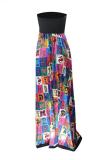 Multi-color Sexy Fashion Off The Shoulder Sleeveless Wrapped chest Ball Gown Floor-Length Draped Plaid