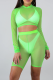 Green Casual Solid Patchwork Half A Turtleneck Long Sleeve Two Pieces