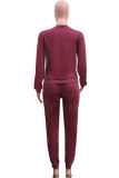 Pink Casual Striped Patchwork Solid pencil Long Sleeve Two Pieces