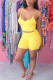 Yellow Fashion Sexy adult Ma'am Solid Two Piece Suits pencil Sleeveless Two Pieces