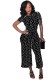 Black Dot Patchwork Print Fashion sexy Jumpsuits & Rompers