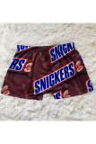 Black Elastic Fly Low Print Straight shorts Bottoms