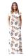 As Show-7 Brief Cute O-Neck Short Sleeve Loose Long Print Dresses