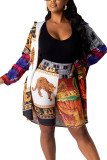 White Fashion Casual Adult Twilled Satin Print Turndown Collar Long Sleeve Shirt-Sleeve Long Two Pieces