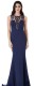 Dark Blue Sexy & Club O-Neck Sleeveless Trumpet / Mermaid Long Maxi Dresses