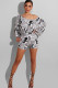 Black Celebrities Fashion adult Two Piece Suits Patchwork Letter Print pencil Half Sleeve