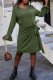 Green Elegant Solid O Neck Dresses