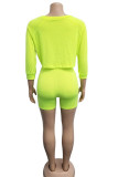 Pink Milk Silk Active Patchwork Solid asymmetrical Fluorescent pencil Half Sleeve Two Pieces