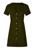 As Show-7 Brief Cute V-Neck Short Sleeve Loose skirt Club Dresses