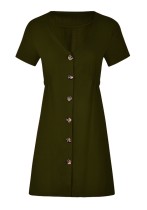 As Show-7 Brief Cute V-Neck Short Sleeve Loose skirt Club Dresses