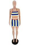 Red adult Fashion Casual Patchwork Print Two Piece Suits Skinny Sleeveless Two-Piece Dress