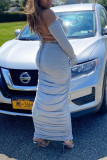 Red Fashion Sexy adult Patchwork Solid backless Draped Two Piece Suits pencil Half Sleeve Two Pieces