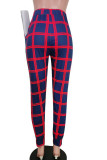 Red and blue Casual Plaid Print Camouflage Print Butterfly Print Pocket Pants Hooded Collar Long Sleeve Regular Sleeve Regular Two Pieces