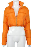 Apricot Casual Solid Turndown Collar Outerwear