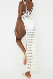 Pink Sexy Patchwork Solid Mesh Swimwears Cover Up