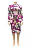 White Fashion Sexy adult Turndown Collar Print Zippered