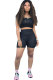 Black Fashion Sexy Patchwork Embroidery perspective Straight Sleeveless