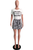 Yellow Fashion Casual Sexy Print Patchwork bow-knot Straight Short Sleeve