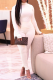 White Sexy Solid Patchwork Half A Turtleneck Long Sleeve Two Pieces