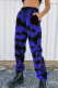 Dark Blue Street Print Tie Dye Patchwork Harlan High Waist Harlan Full Print Bottoms