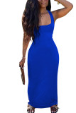 Black Milk. Fashion Sexy adult Ma'am Tank Sleeveless Square Step Skirt Floor-Length Solid backless Dresses
