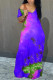 purple Milk. Fashion adult Ma'am Street Cap Sleeve Short Sleeves V Neck Pencil Dress Floor-Length Tie and dye Dresses