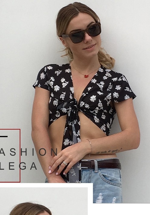 As Show Fashion Casual Regular sestva moja Patchwork Print Short Tees & T-shirts