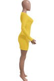 Black Casual Solid Patchwork V Neck A Line Dresses