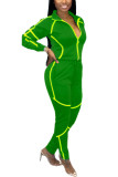 White Fashion Active adult Ma'am Patchwork Solid Two Piece Suits pencil Long Sleeve Two Pieces