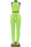 Black Active Solid pencil Sleeveless Two Pieces