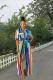 Blue Casual Fashion Cap Sleeve Half Sleeves Turndown Collar Straight Ankle-Length fastener Argy