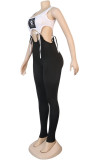 Black Milk Silk Sexy Print Bandage crop top pencil Sleeveless Two Pieces