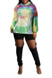 Multi-color hooded Print Print Long Sleeve Sweats & Hoodies