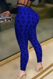 Pink Street Print Letter Skinny Bottoms