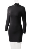 Black Milk. Sexy Cap Sleeve Long Sleeves Mandarin Collar Pencil Dress Knee-Length Solid Club Dresses