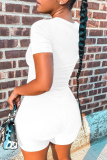 Black Casual Solid Patchwork Strapless Short Sleeve Two Pieces
