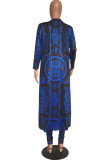 Gold Casual Printed Blending Two-piece Pants Set(Without T-shirt)