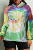 Multi-color hooded Print Print Long Sleeve Sweats & Hoodies