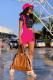 rose red Fashion Sexy adult Patchwork Print Two Piece Suits pencil Short Sleeve Two Pieces