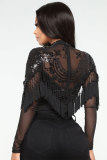 Wine Red Button Fly Long Sleeve Mid lace Patchwork Skinny shorts