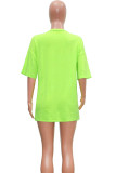 Black Fashion Casual adult Black Green Pink Cap Sleeve Short Sleeves O neck Step Skirt Mini Print Patchwork Character Dresses