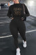Black Fashion Casual Print Basic O Neck Skinny Jumpsuits