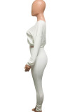 Black Active Europe and America Street Solid Skinny Long Sleeve Two Pieces