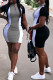 Grey Sexy Fashion Cap Sleeve Short Sleeves Turndown Collar Step Skirt skirt Patchwork Print chain 