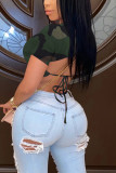 Camouflage Multi-color Camouflage O Neck Short Sleeve Patchwork Print Slim fit backless Camouflage Tie Dye Bandage crop top Tops