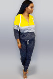 Pink knit Sexy Solid Patchwork Two Piece Suits Straight Long Sleeve Two-piece Pants Set
