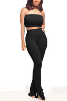 Black Fashion adult Ma'am Lightly cooked Solid Two Piece Suits pencil Sleeveless Two Pieces