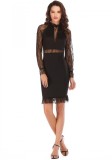 White Casual Sexy & Club O-Neck Long Sleeve A-Line skirt Club Dresses