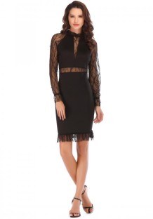 As Show Casual Sexy & Club O-Neck Long Sleeve A-Line skirt Club Dresses