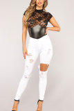 Black lace Skinny shorts Jumpsuits & Rompers